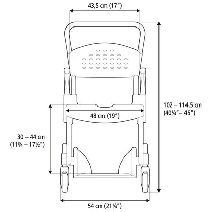 Dusch- & Toilettenrollstuhl Etac Clean - höhenverstellbar