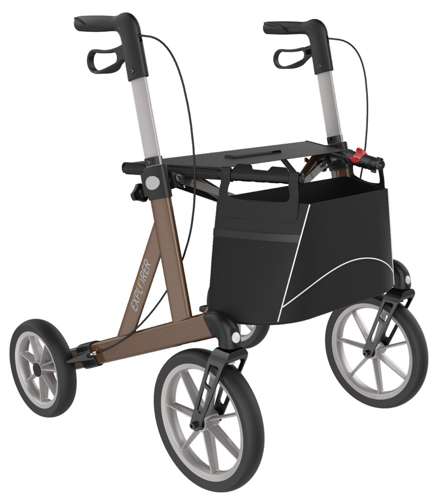 Outdoor-Rollator Explorer, bis 200kg in braun